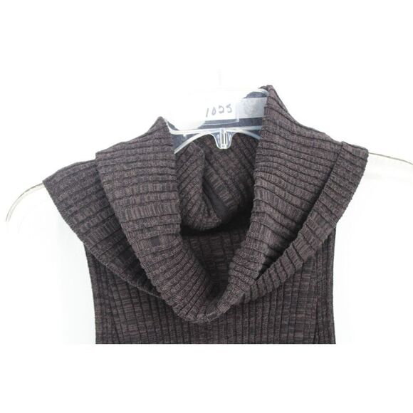 Free People Black Kobi sleeveless Ribbed Sweater Cowl Neck size Medium NWT - Picture 2 of 7